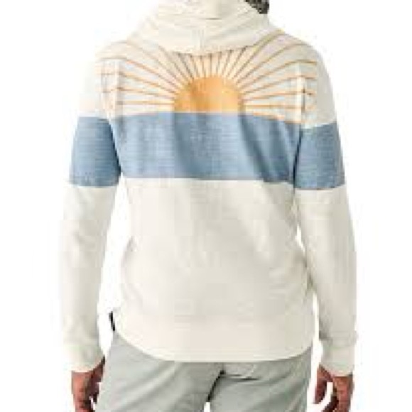 Faherty Organic Sunwashed Slub Ocean Sunrise Hoodie Mens Large - Picture 1 of 13